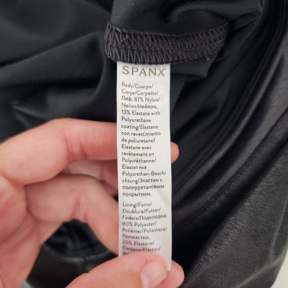Spanx Faux Leather Leggings Large Compression - Picture 9 of 13
